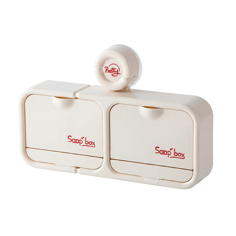 Wall-mounted soap dish with suction cup