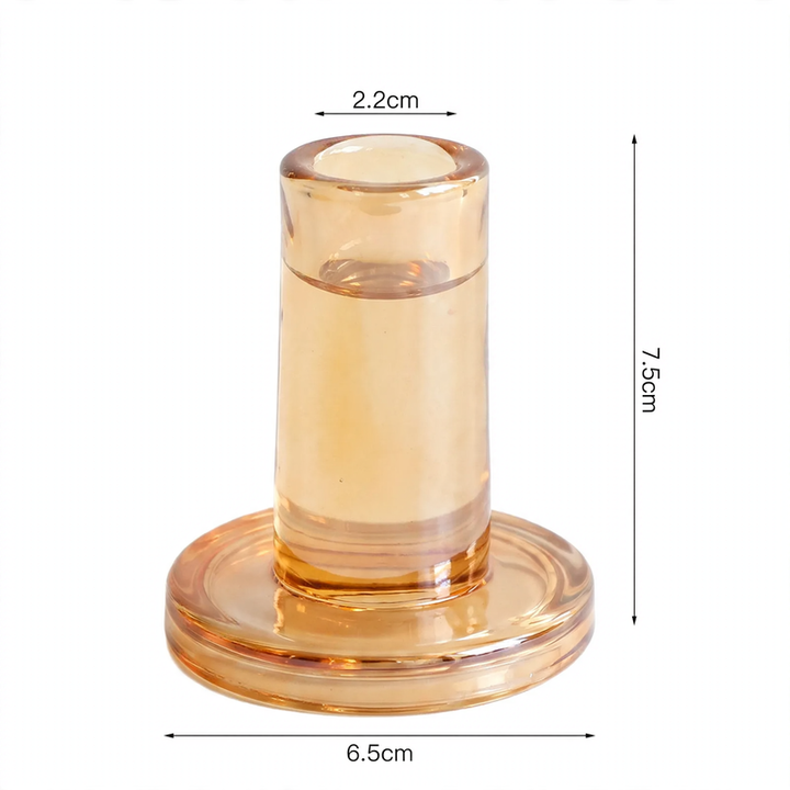 T-shaped glass candle holder, soda-lime glass