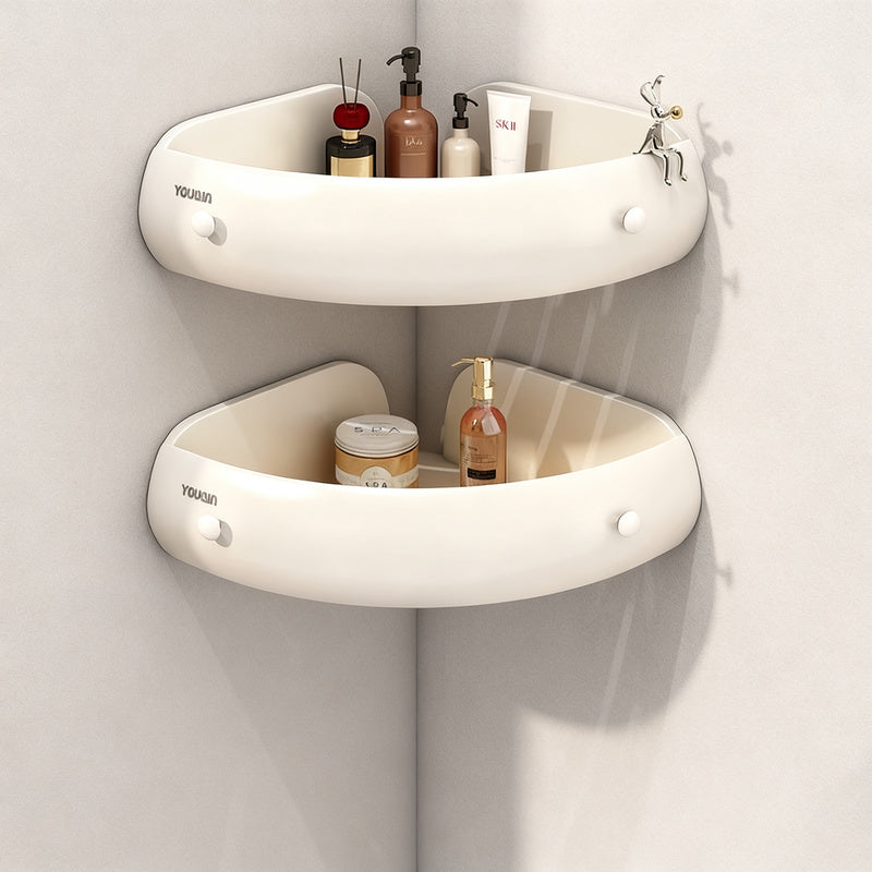 Corner shelf for bathroom, aluminum, no drilling