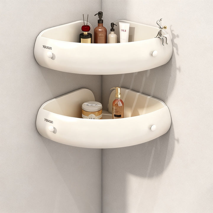 Corner shelf for bathroom, aluminum, no drilling