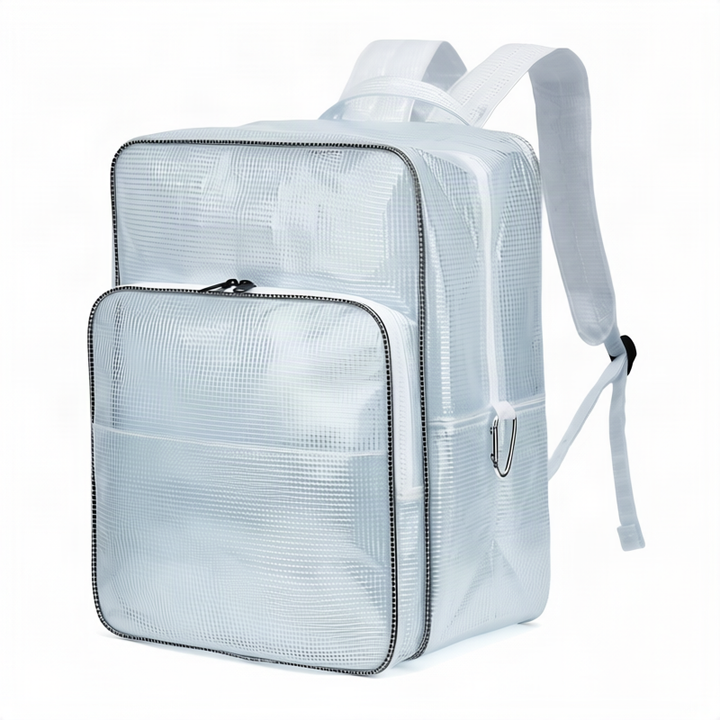 Antistatic PVC backpack, transparent