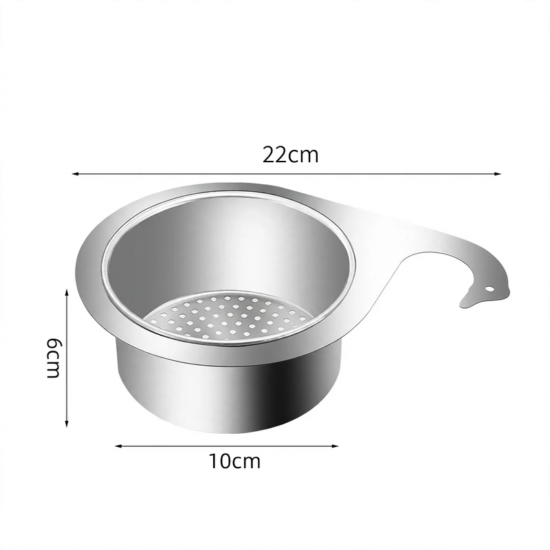 Stainless steel draining basket for the sink, hanging