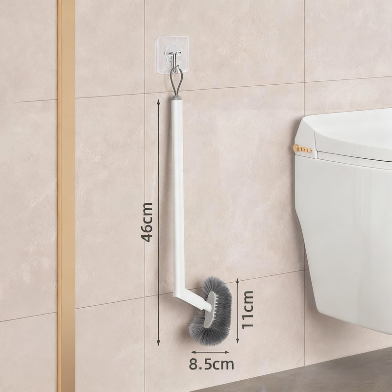 Toilet brush with long handle, wall mountable