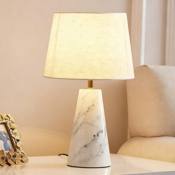 Nightstand lamp with stone look, Nordic