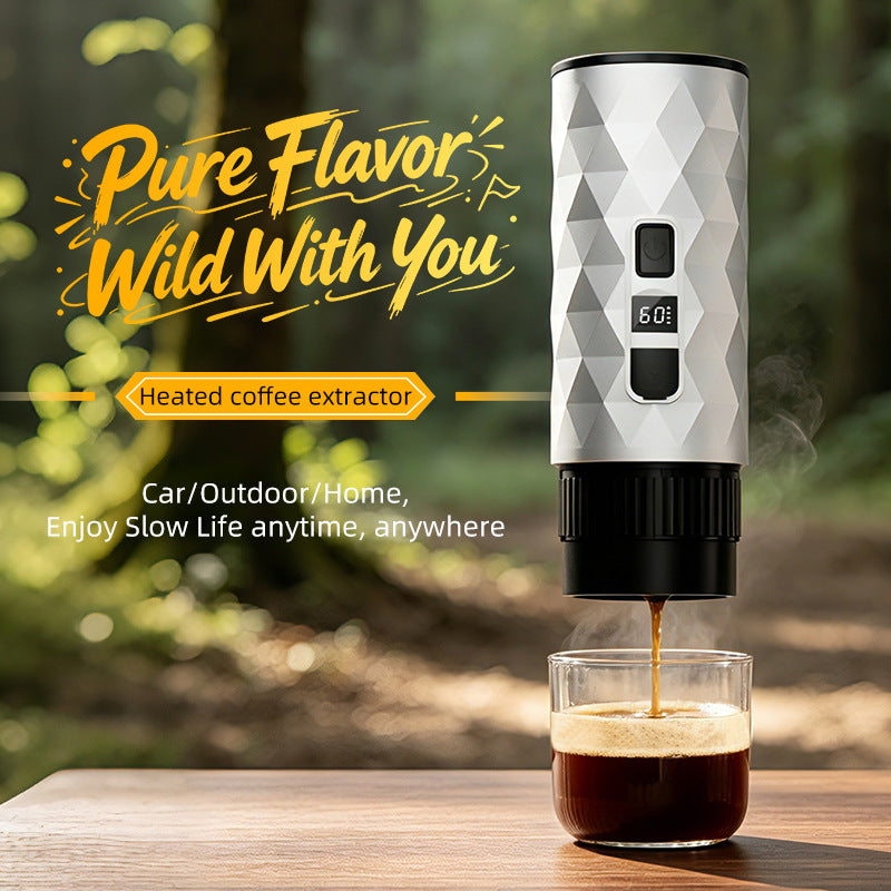 Portable capsule espresso machine with heating function
