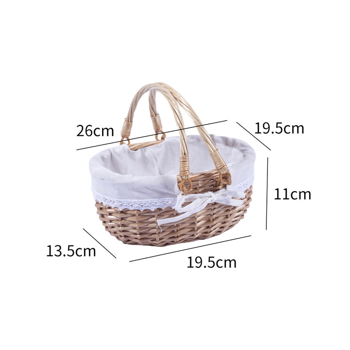 Willow basket with handle and lid
