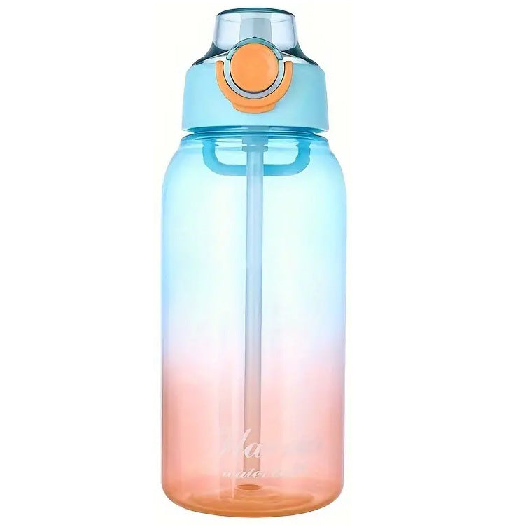 Sports water bottle 1 L with straw, gradient
