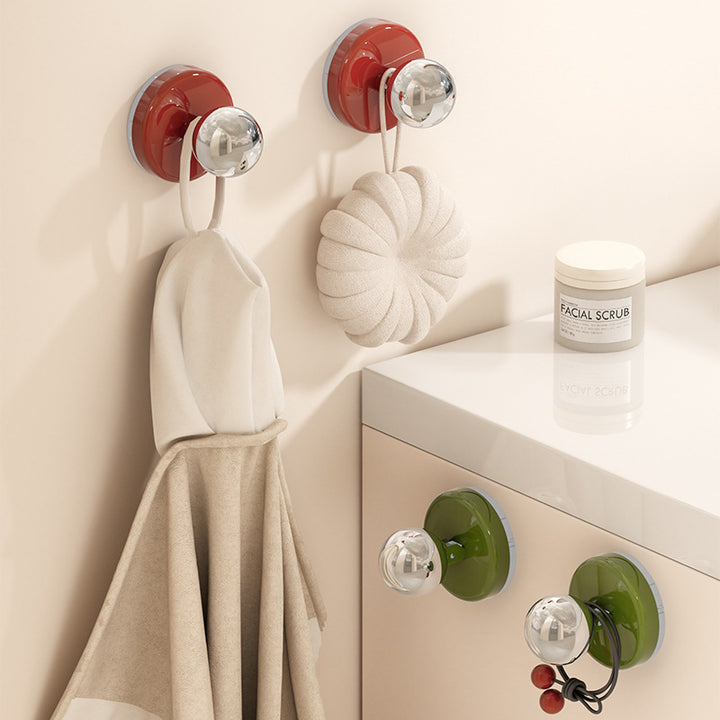 Suction cup hooks, reusable, various colors