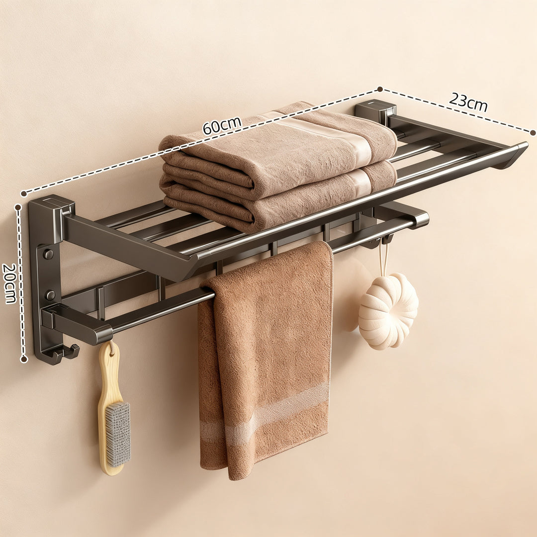 Aluminum towel holder, foldable