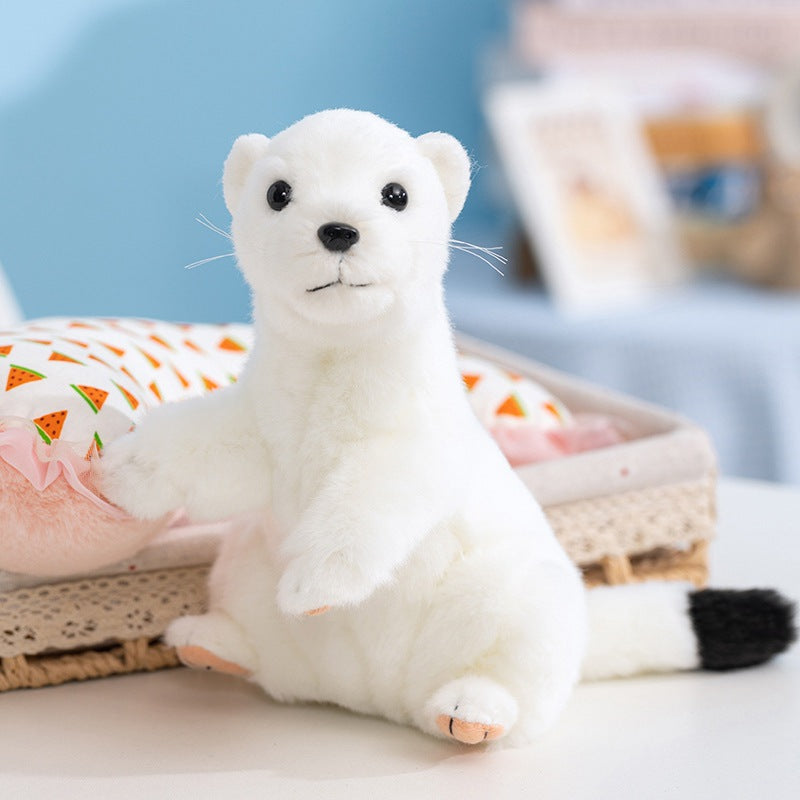 Stuffed Animal Weasel, white
