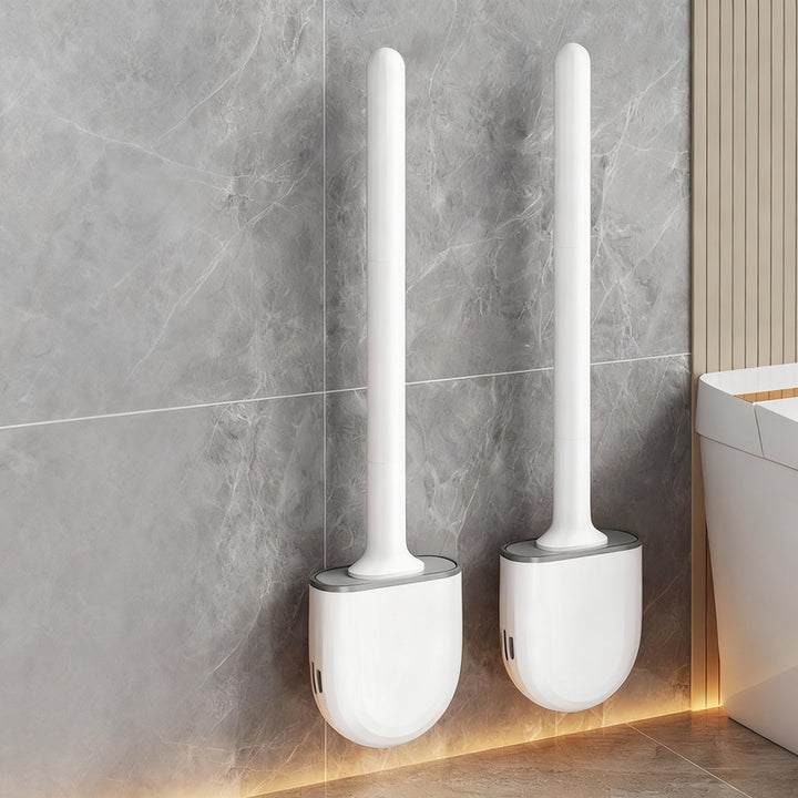 Silicone toilet brush, wall-mounted
