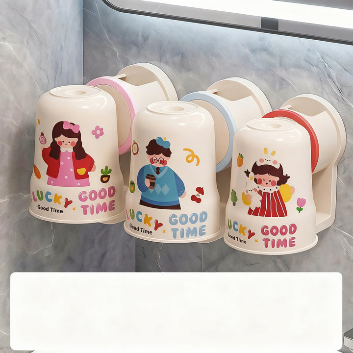 Toothbrush holder for sticking with toothbrush cup