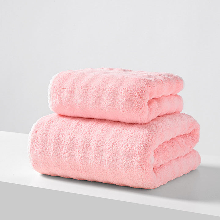 Bath towel and hand towel made of coral fleece