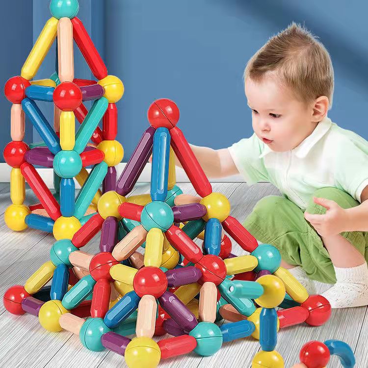 Magnet stick building blocks, multiple sizes