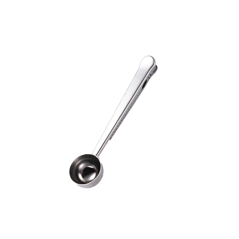 Coffee spoon with locking tongs, stainless steel