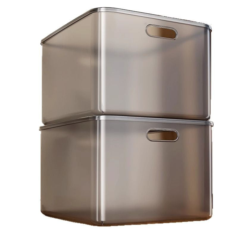 Transparent storage box made of plastic