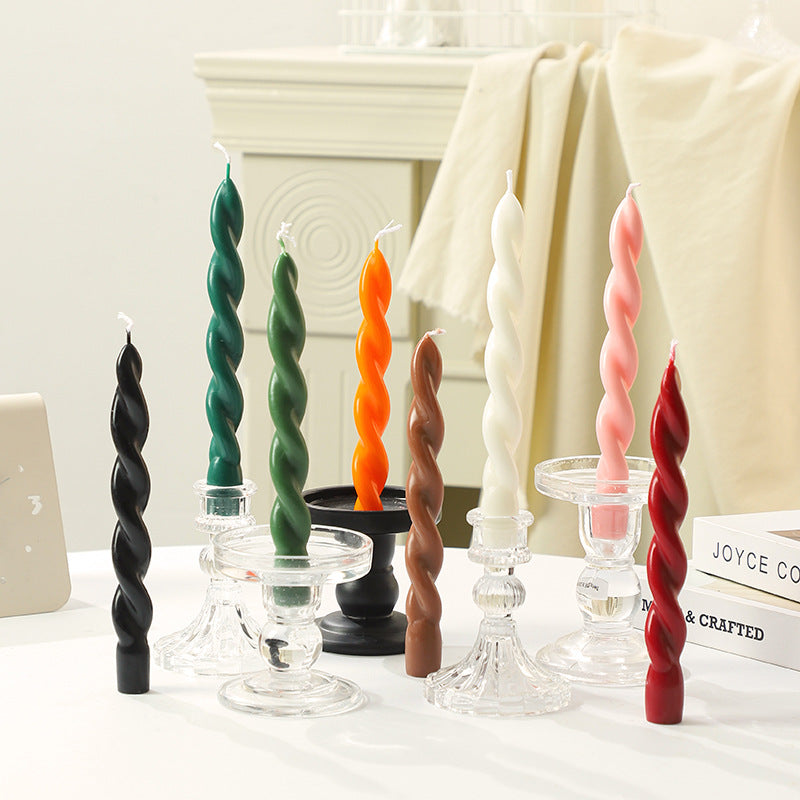Scented candle in spiral shape made from soy wax