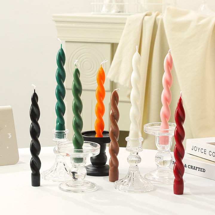 Scented candle in spiral shape made from soy wax