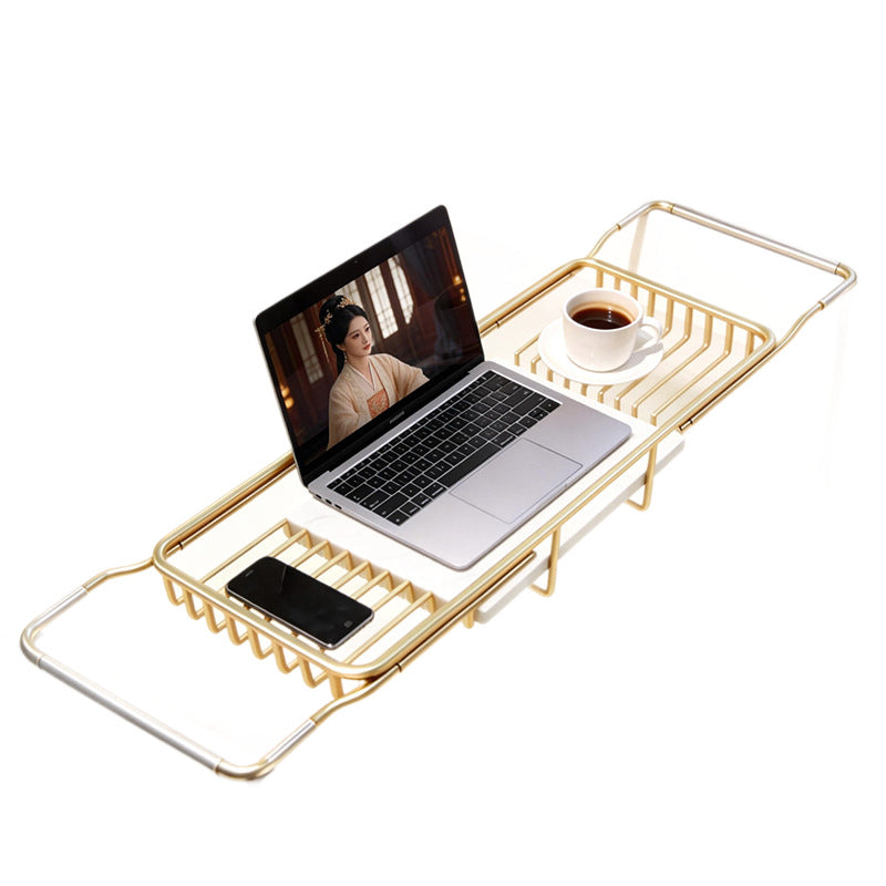 Expandable stainless steel bathtub rack