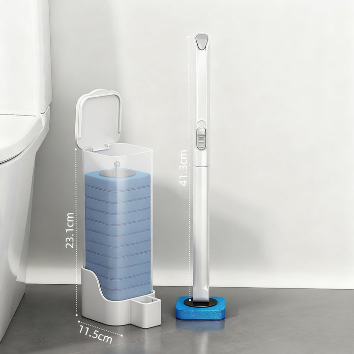 Toilet brush with interchangeable sponge heads