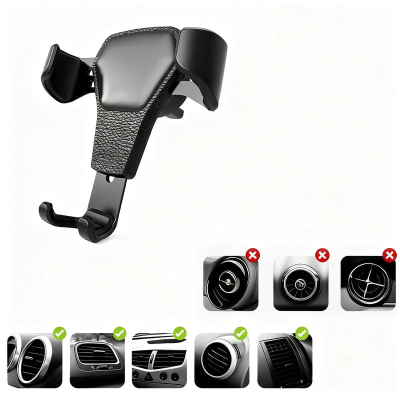Car phone holder for the ventilation