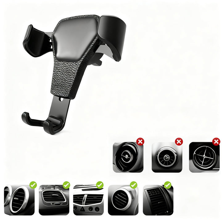Car phone holder for the ventilation