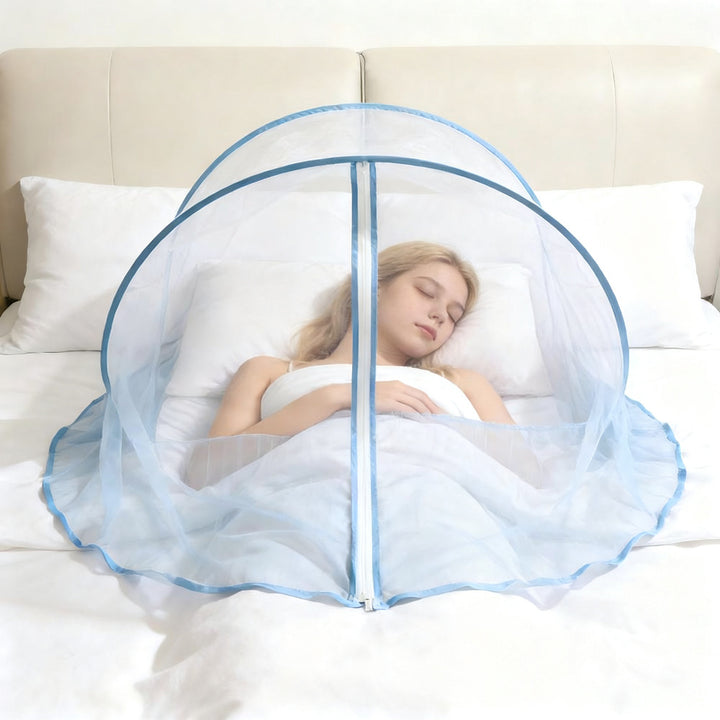 Portable mosquito net, collapsible