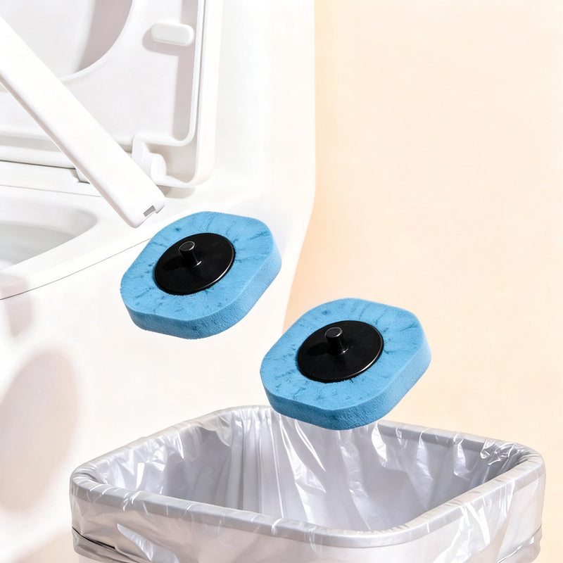 Toilet brush with interchangeable sponge heads