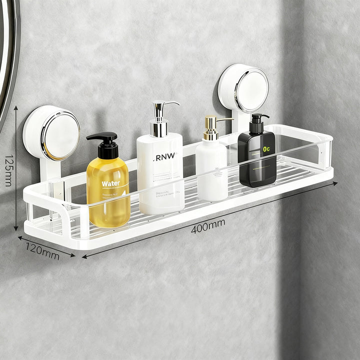 Bathroom shelf with suction cup without drilling