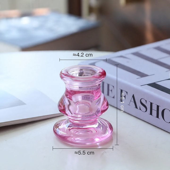 Colored glass candle holders, Nordic design