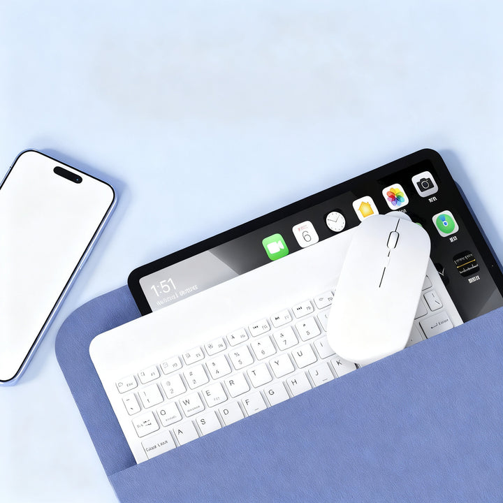 Bluetooth keyboard with mouse for tablets and laptops