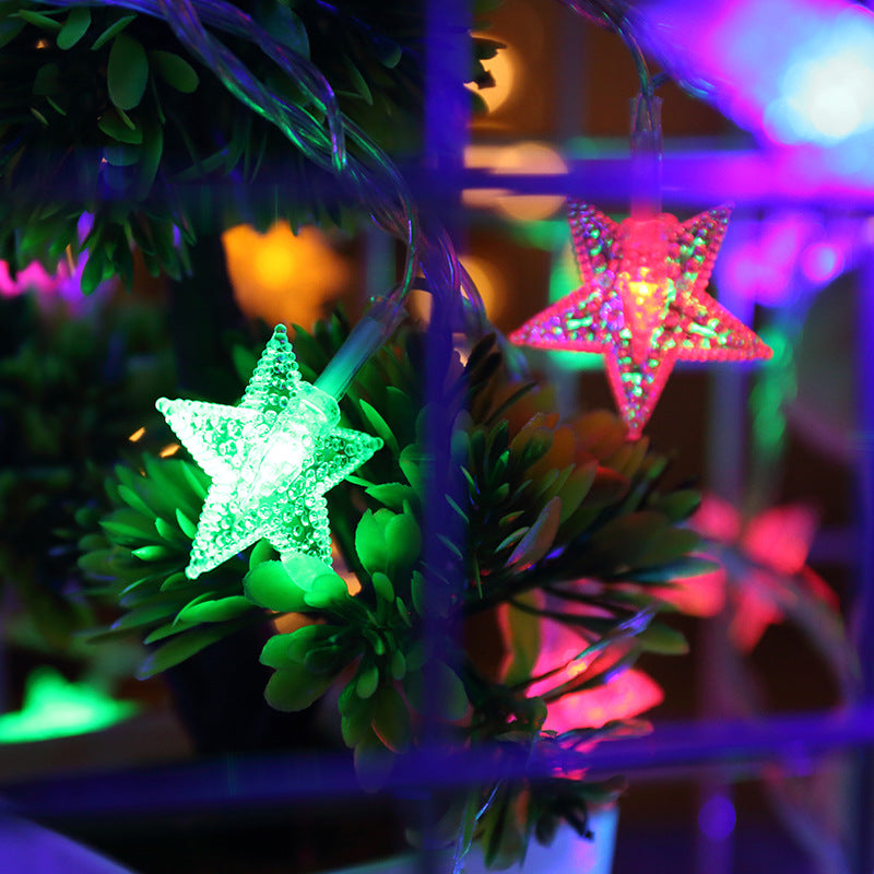LED string lights with stars, 40×40 mm, model RK8005