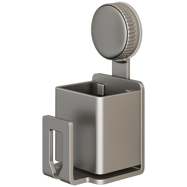 Toothbrush holder with suction cup, metal, wall mountable