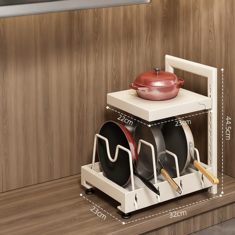 Carbon steel pot stand, 2–4 levels, height adjustable