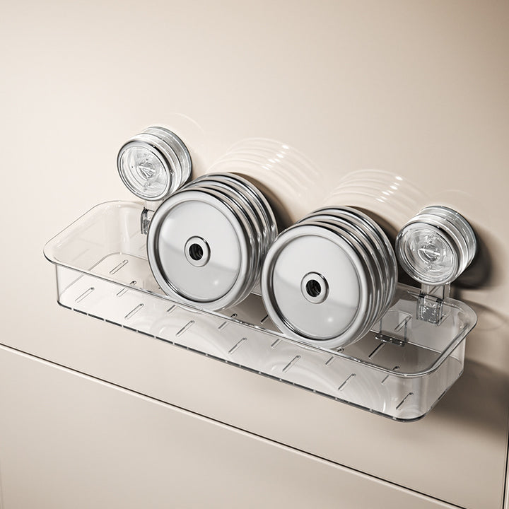 Bathroom shelf with suction cup, wall mountable