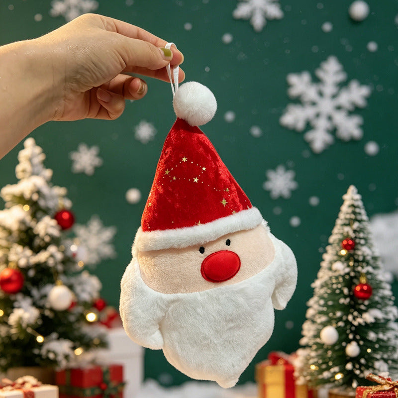 Christmas plush toys and decorative cushions, various designs