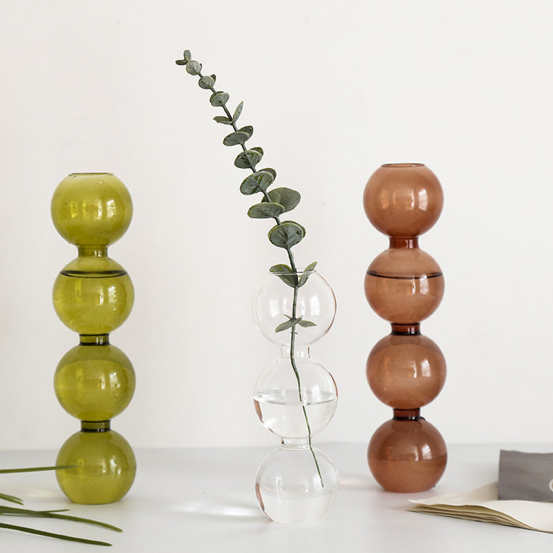 Spherical glass vase made of borosilicate