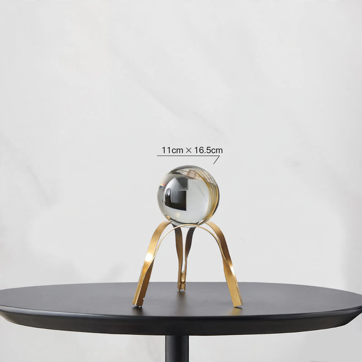 Crystal ball decorative figure modern design metal