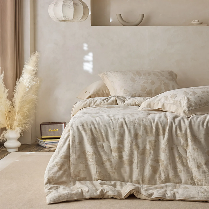 Duvet, cotton, soy fiber filling, year-round