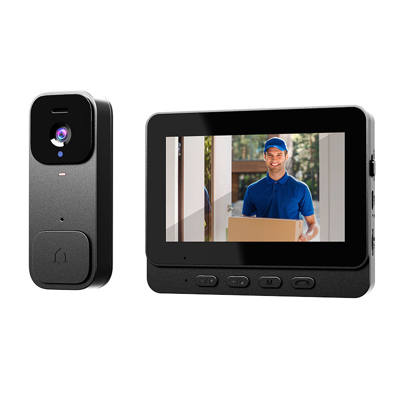 Wireless doorbell with monitor and camera