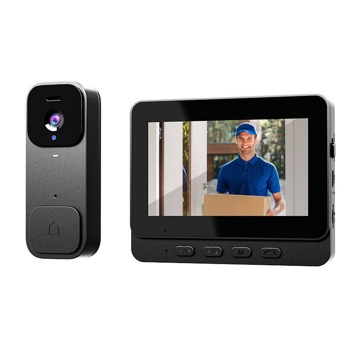 Wireless doorbell with monitor and camera