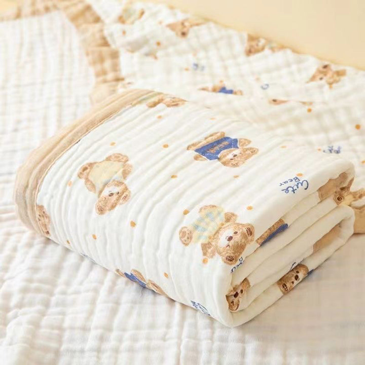 Cotton bath towel, 4-ply, with patterns