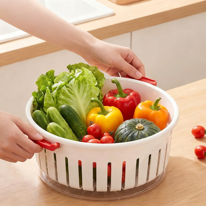 Vegetable washing sieve, two-piece, removable