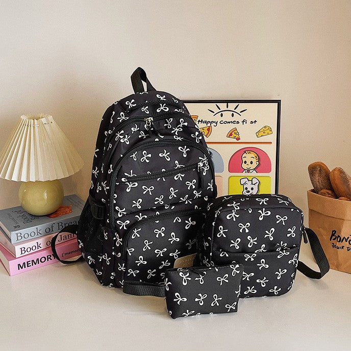 Three-piece backpack set made of nylon, large and versatile