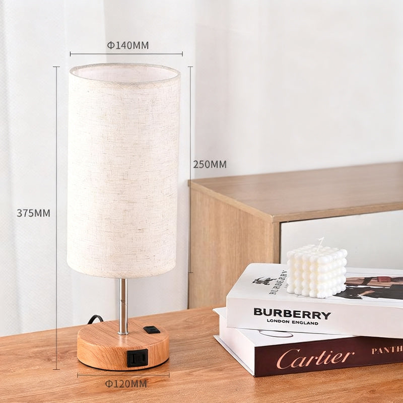 Table lamp USB, LED, dimmable, fabric
