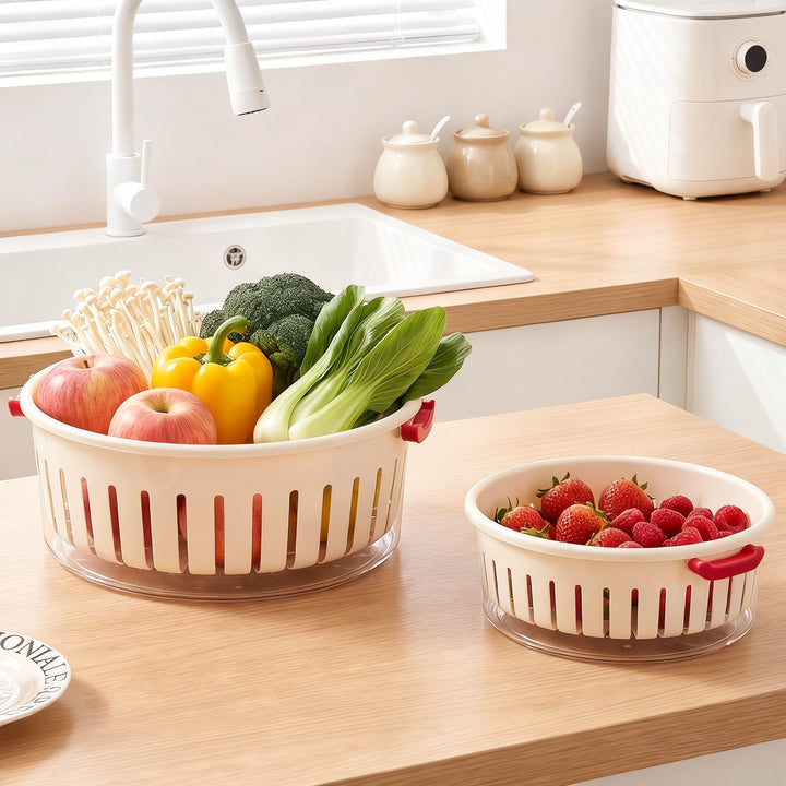 Vegetable washing sieve, two-piece, removable