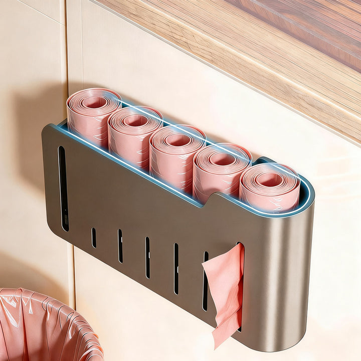 Trash bag storage box, model triangle basket