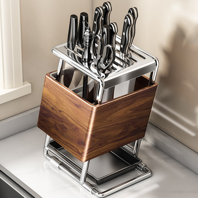 Multifunctional knife holder with wood look