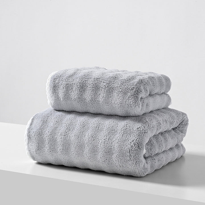 Bath towel and hand towel made of coral fleece