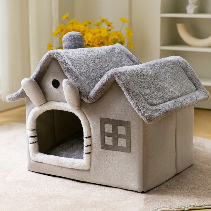 Pet bed with roof, PP cotton, closed